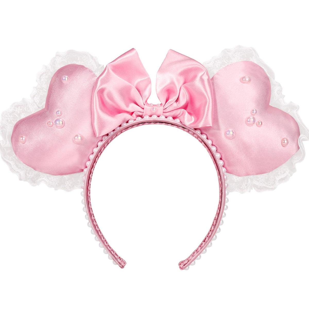 ETLUK serre-tête Coeur rose 3D en satin, parfait pour une soirée romantique.