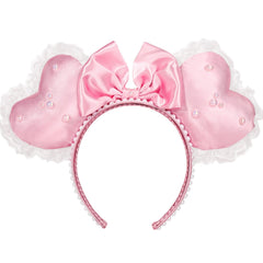 ETLUK serre-tête Coeur rose 3D en satin, parfait pour une soirée romantique.