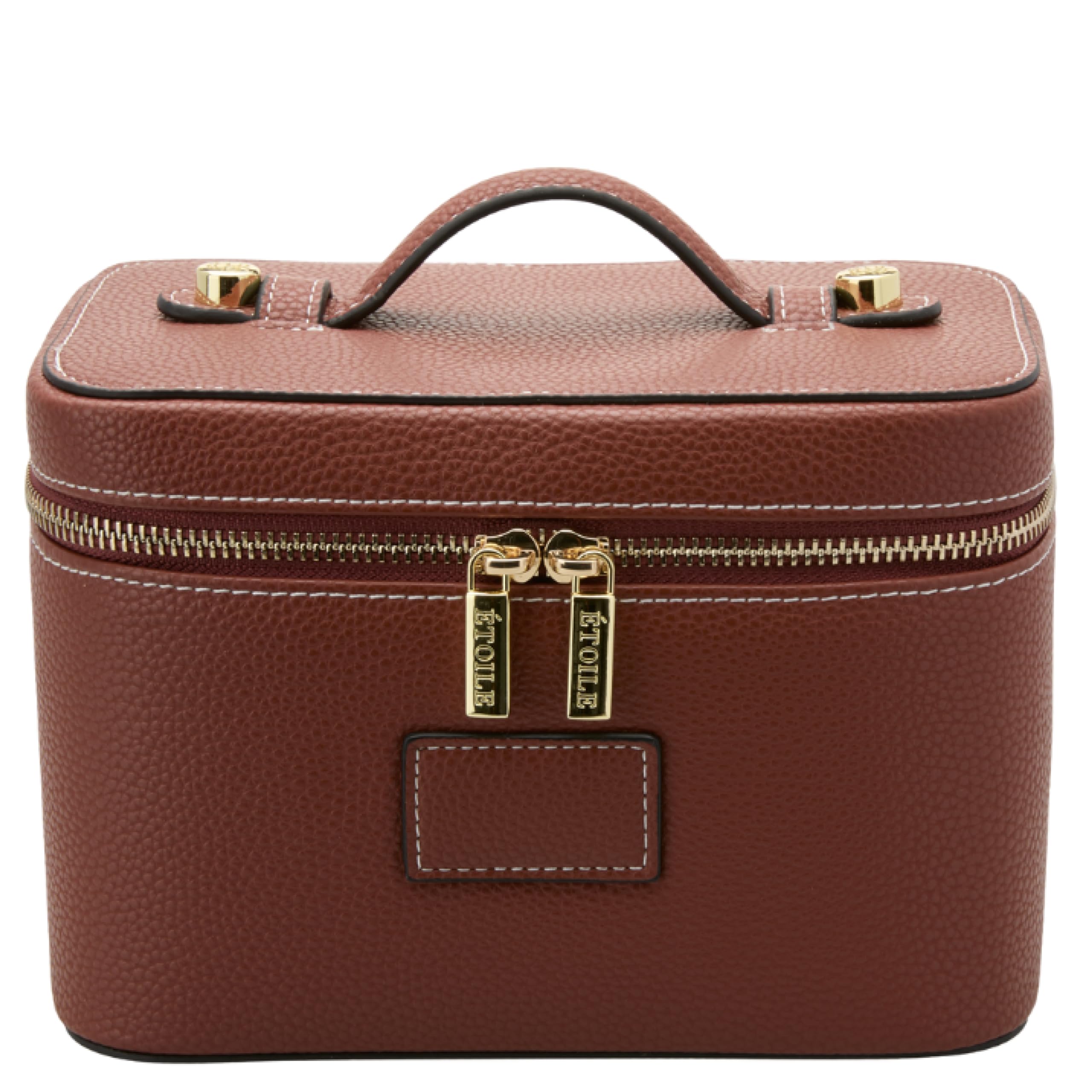ETOILE Mini Vanity Case Ginger Brown extérieur élégant et compact pour voyager.