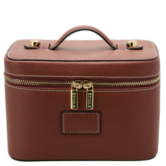 ETOILE Mini Vanity Case Ginger Brown extérieur élégant et compact pour voyager.