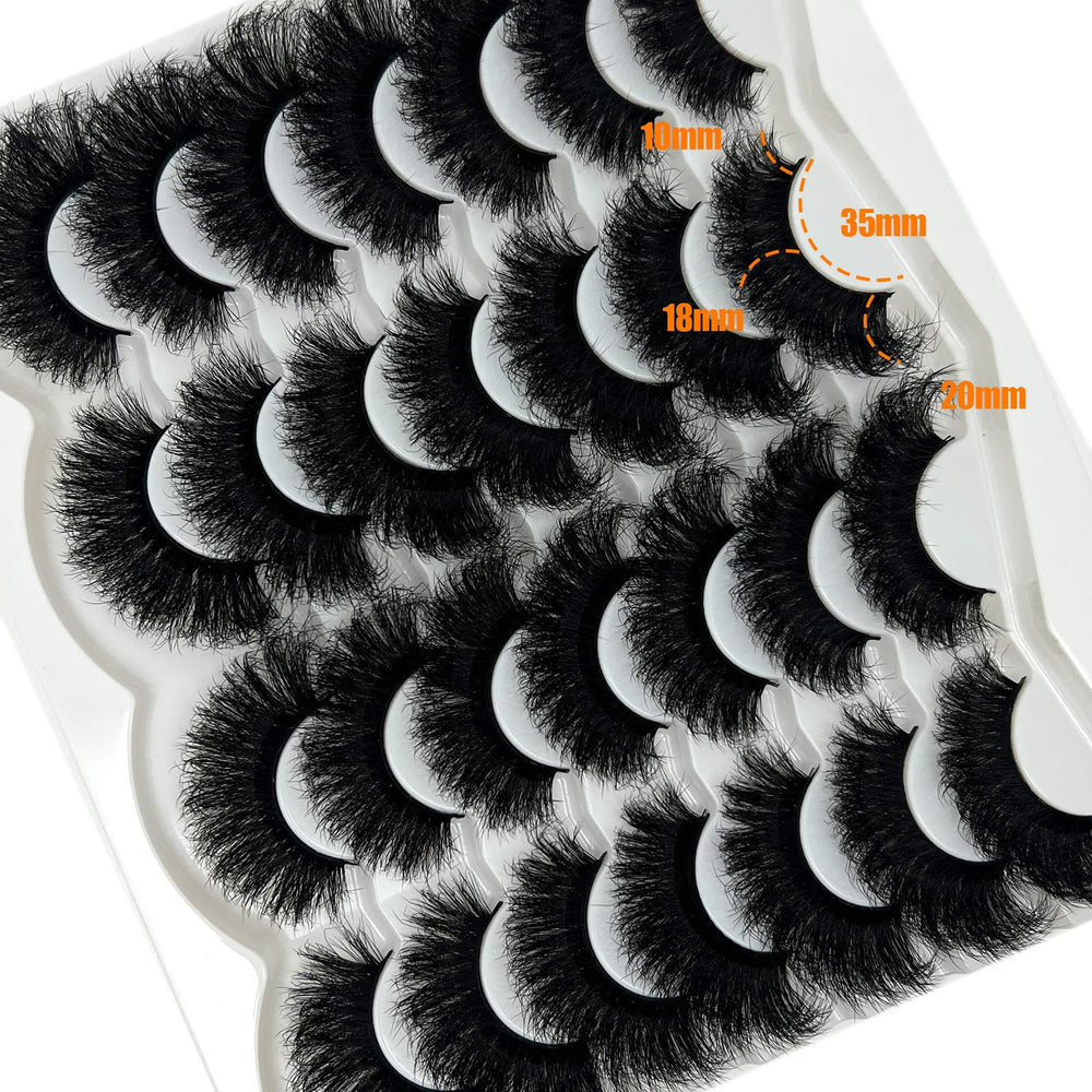 Etokdos cils mink artificiels légers 25mm, confort toute la journée.