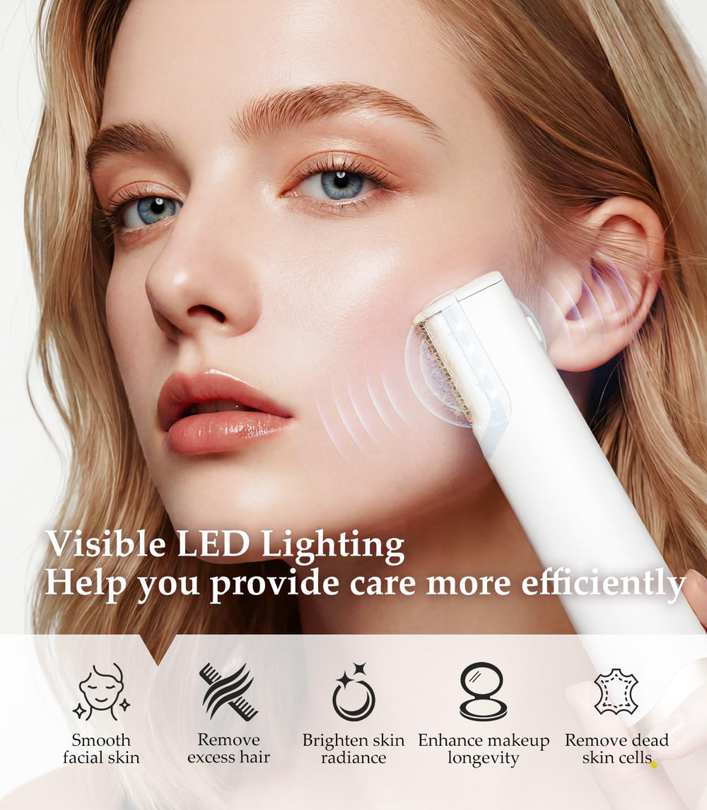 ETQFOTF Sonic Dermaplane exfoliation douce — peau rafraîchie après chaque passage.