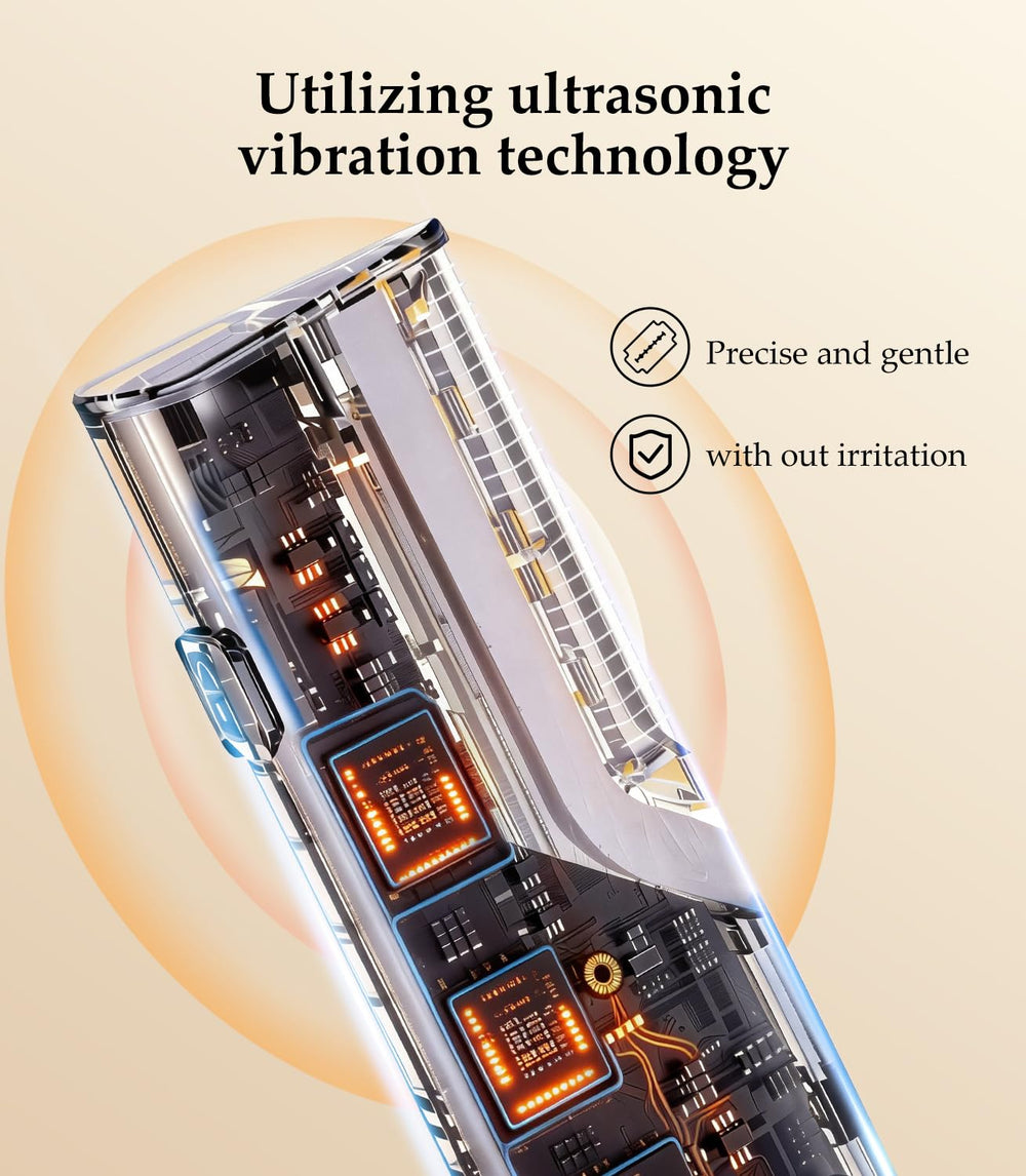 ETQFOTF Sonic Dermaplane vibration ultrasonique — élimination douce des poils fins.