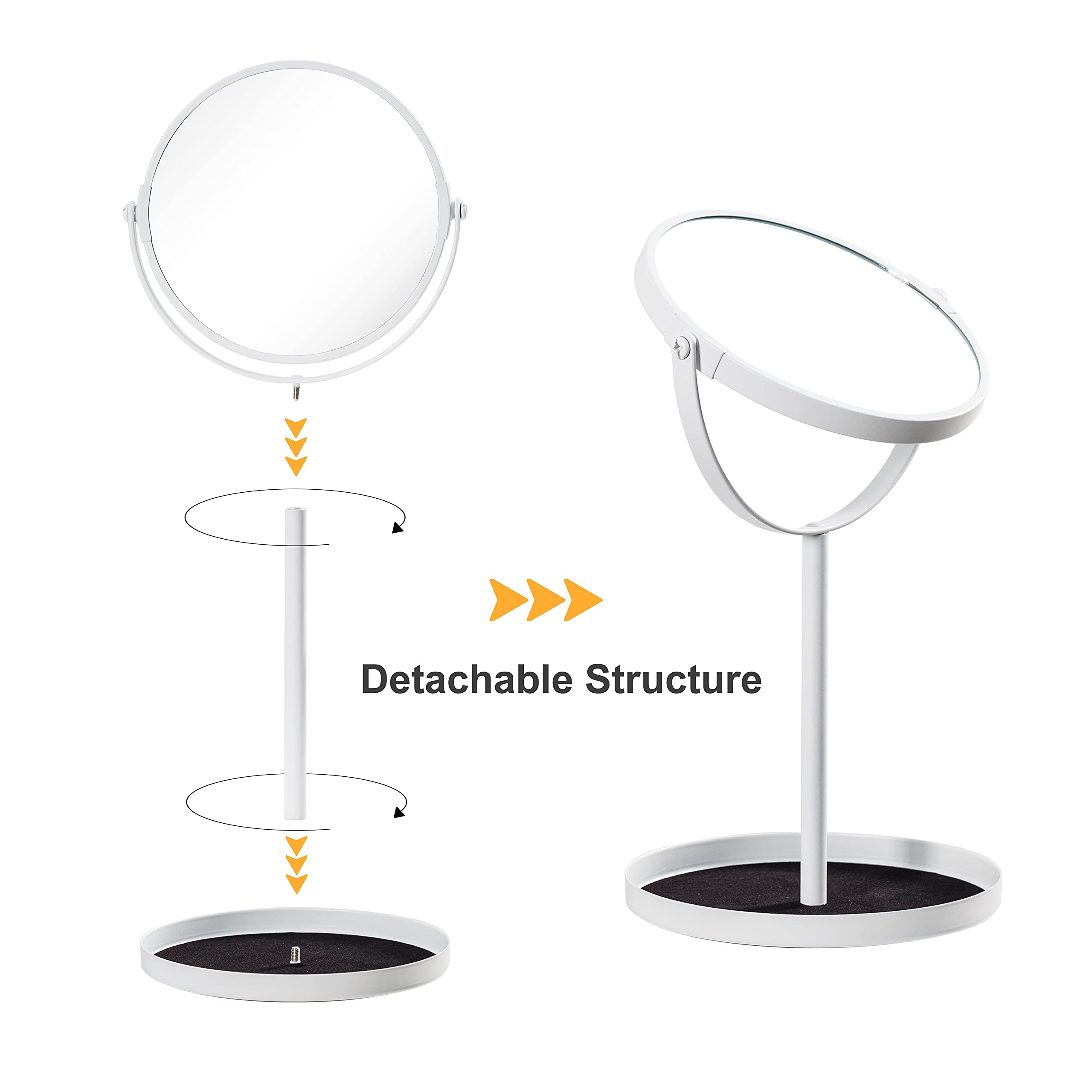 Miroir Ettori avec plateau bas pour ranger bijoux et outils