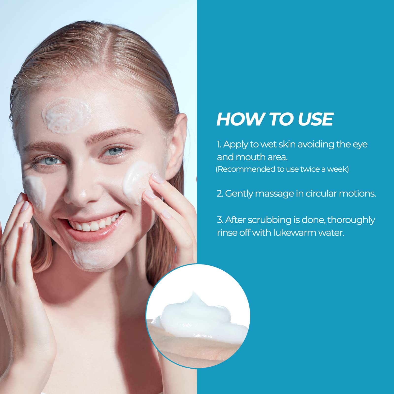 ETUDE Baking Powder Crunch Pore Scrub cooling mint finish refreshes skin.