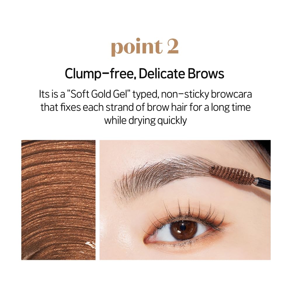 ETUDE Color My Brows – fini brillant subtil sur les poils des sourcils.