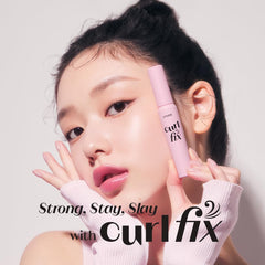 ETUDE Curl Fix Mascara démontrant des cils enroulés jusqu'à 24 heures