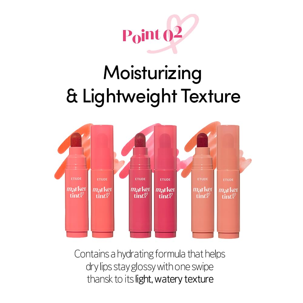 ETUDE Dear Darling Marker Tint Raspberry Pop packaging compact et pratique à emporter