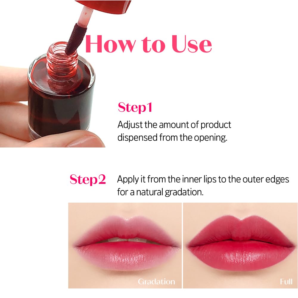 ETUDE Dear Darling Water Tint Grenade Ade teinte rose, idéale pour lèvres et joues.