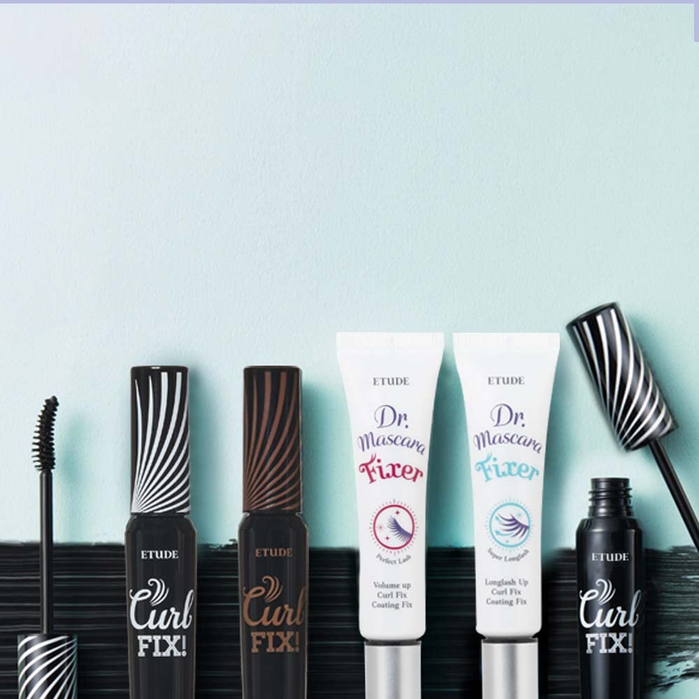 ETUDE Dr. Mascara Fixer look final – sans bavures et tenue longue.