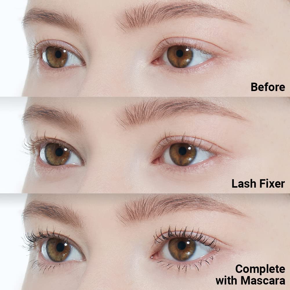 ETUDE Mascara Fixer — démonstration avant/après sur les cils