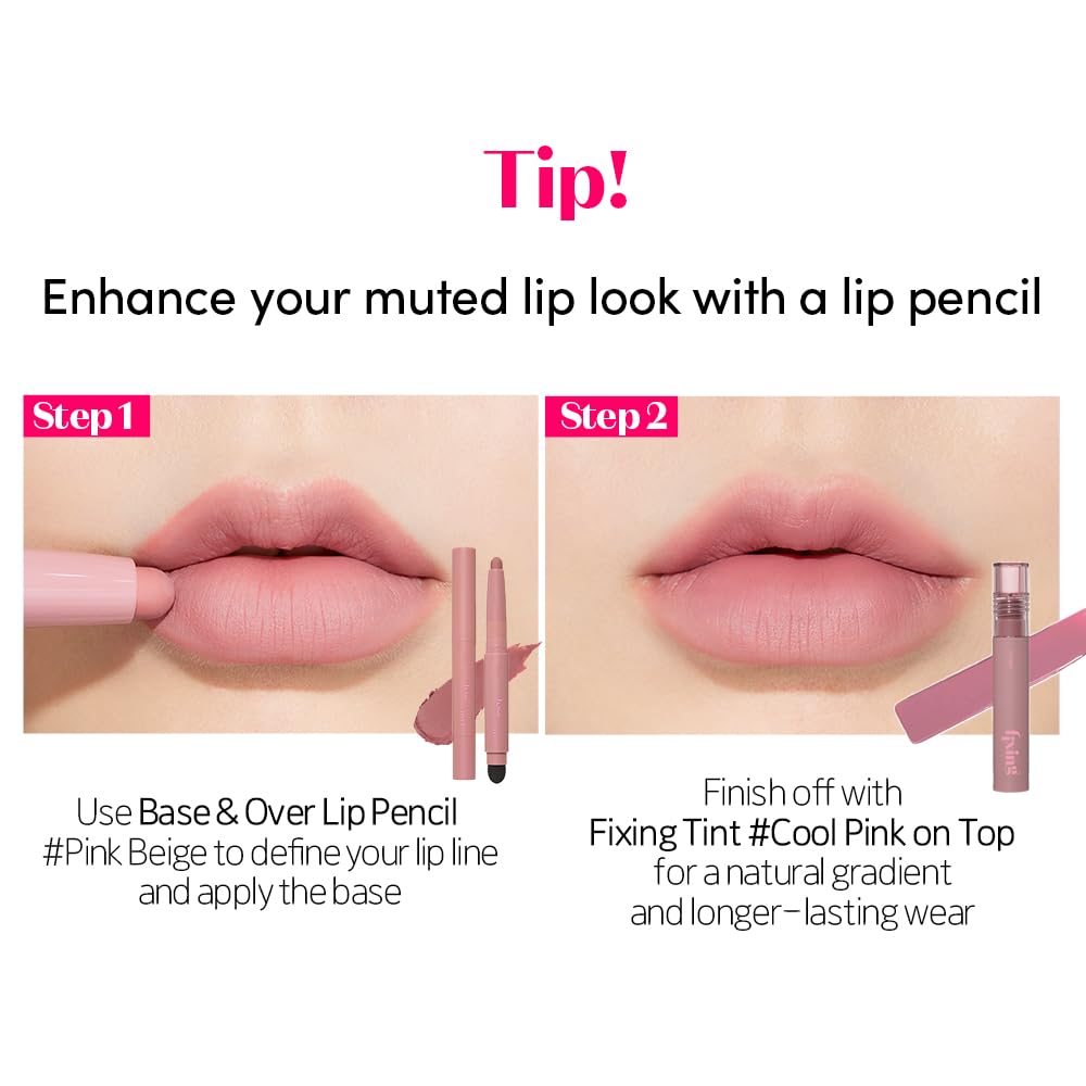 Couverture uniforme et pigments riches avec ETUDE Fixing Tint 07 Cranberry Plum.