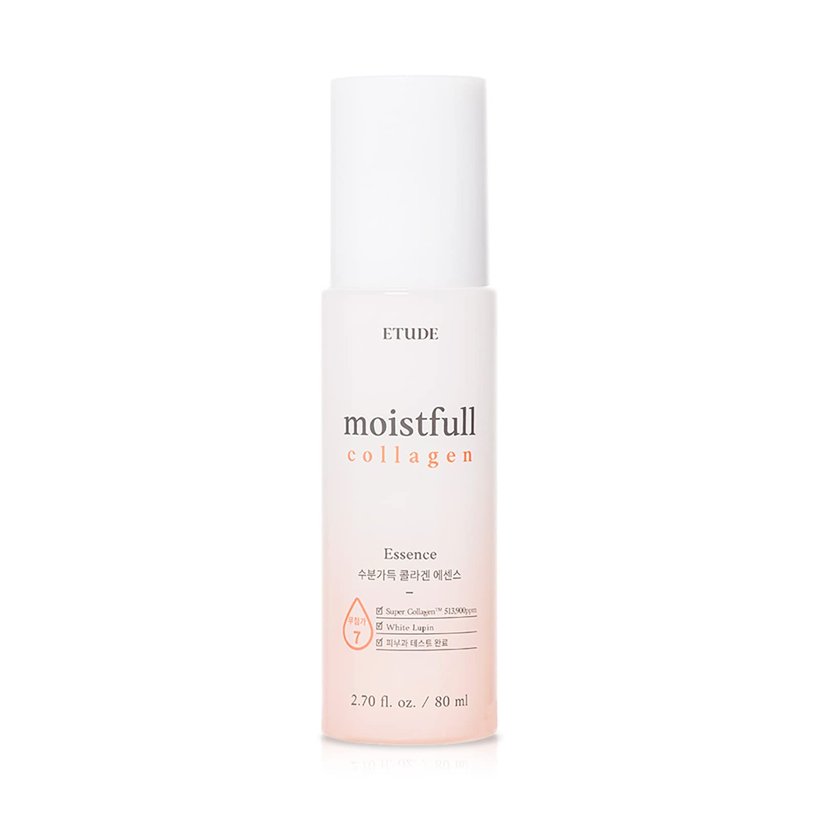 ETUDE Moistfull Collagen Essence — Bouteille élégante et hydratation durable pour le visage.