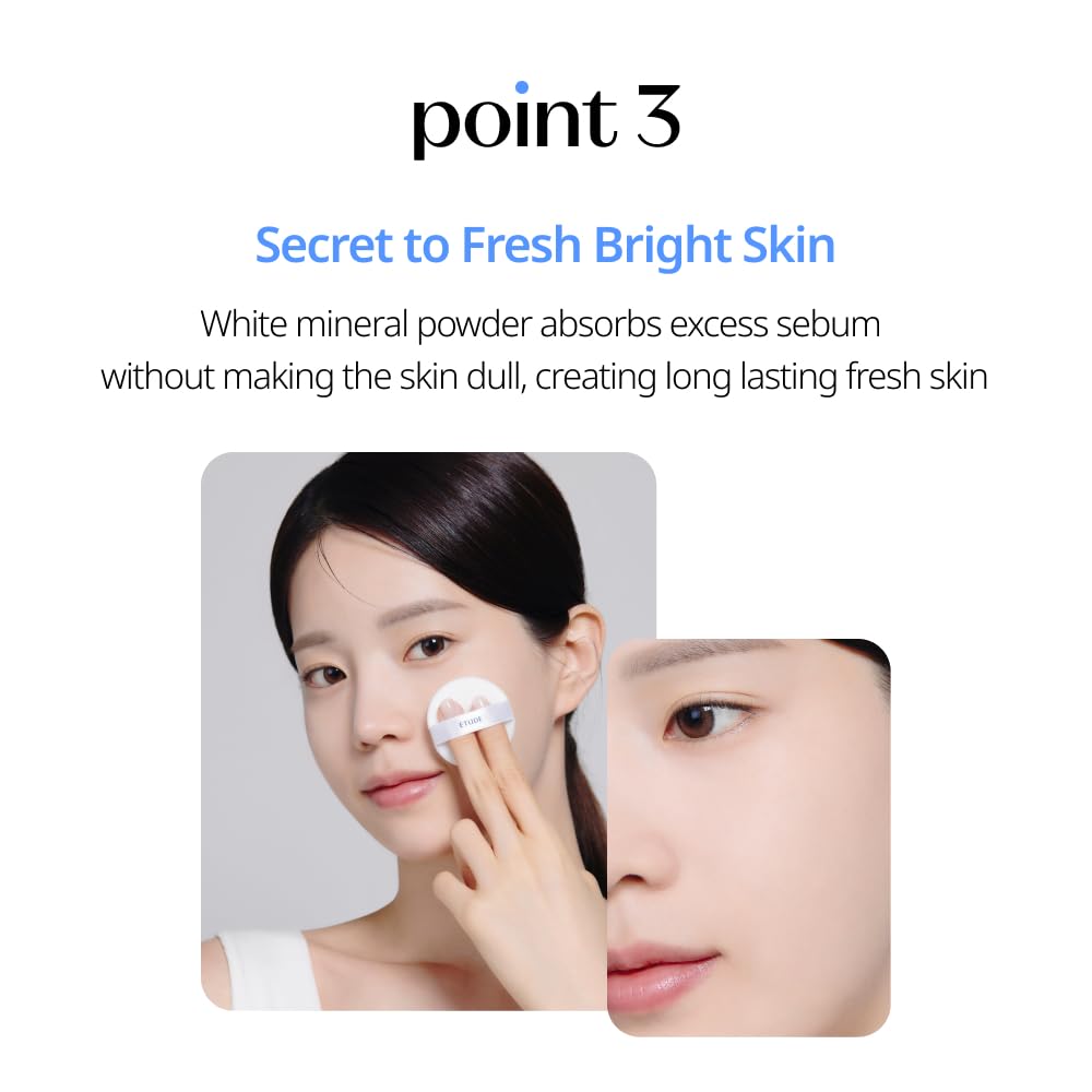 ETUDE Sebum Soak Pact comfort peau non desséchante après application.