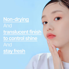ETUDE Sebum Soak Pact finition matte durable sans dessèchement.