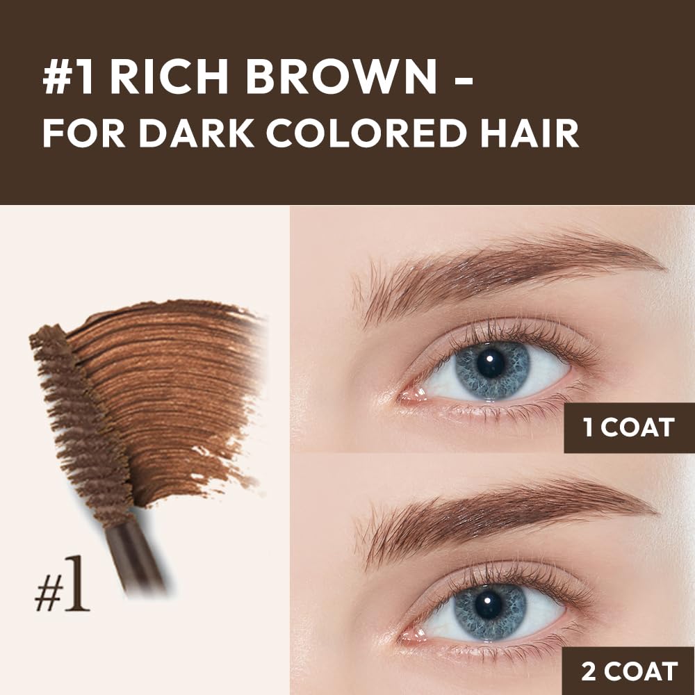 ETUDE Color My Brows intègre cire-d-abeille et carnauba pour brillance légère.