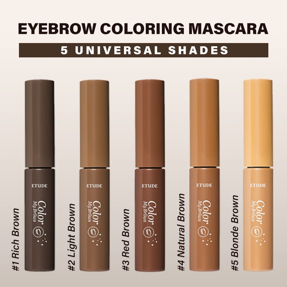 ETUDE Color My Brows nourrit avec cire d'abeille et cire de carnauba.