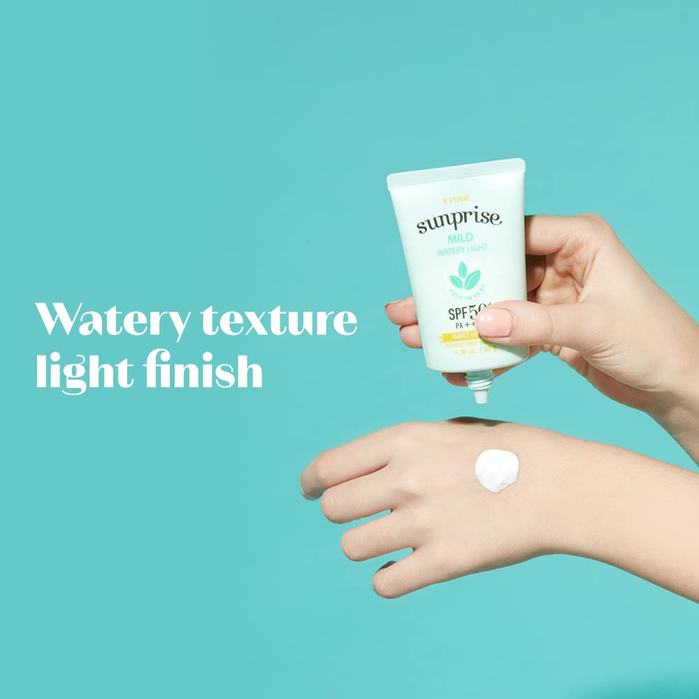 ETUDE Sunprise SPF50+ PA+++ application close-up indicating strong daytime protection.