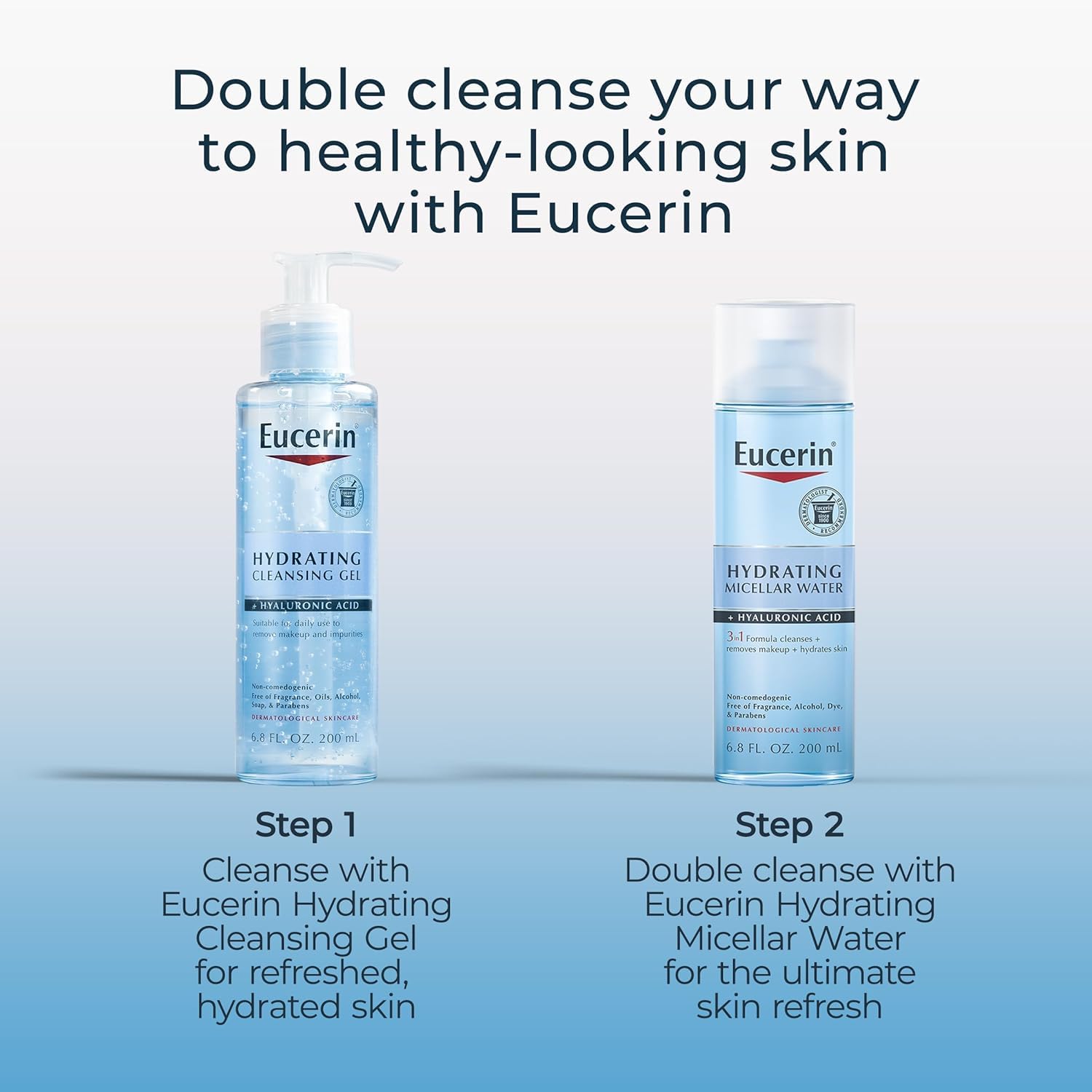 Bouteille Eucerin avec acide hyaluronique favorisant l’hydratation