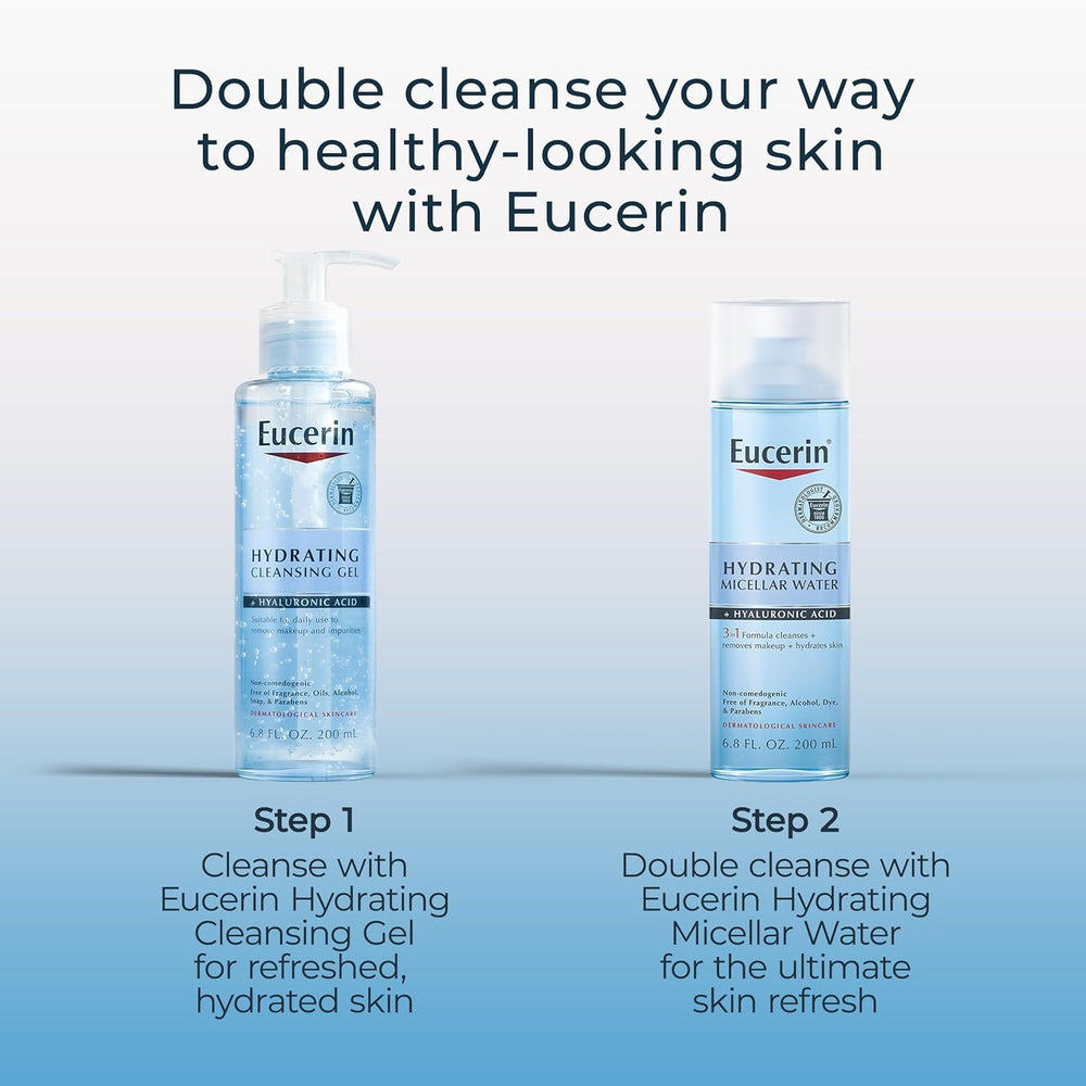 Bouteille Eucerin avec acide hyaluronique favorisant l’hydratation
