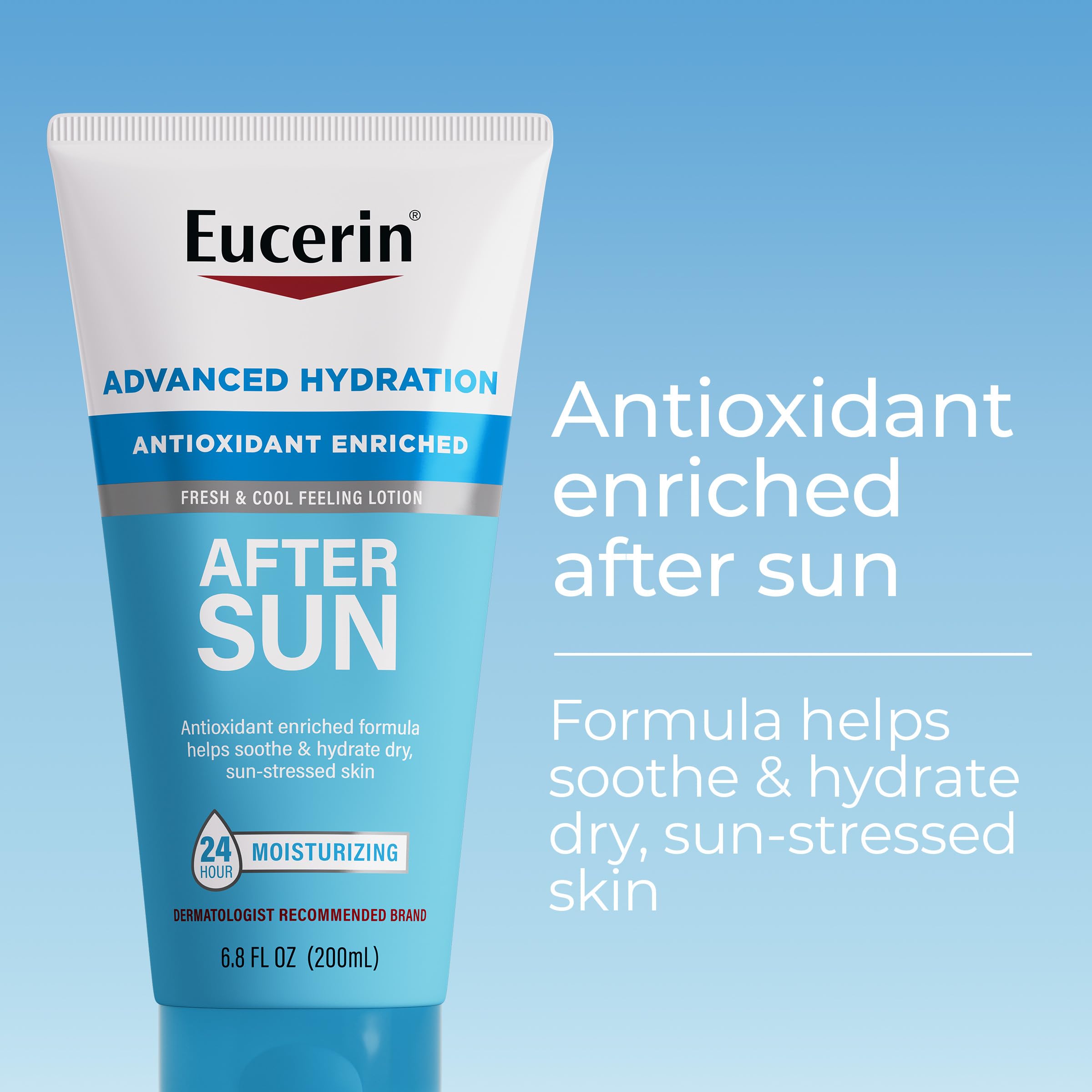Texture légère et fraîche d'Eucerin Après-Soleil qui s'étale facilement.