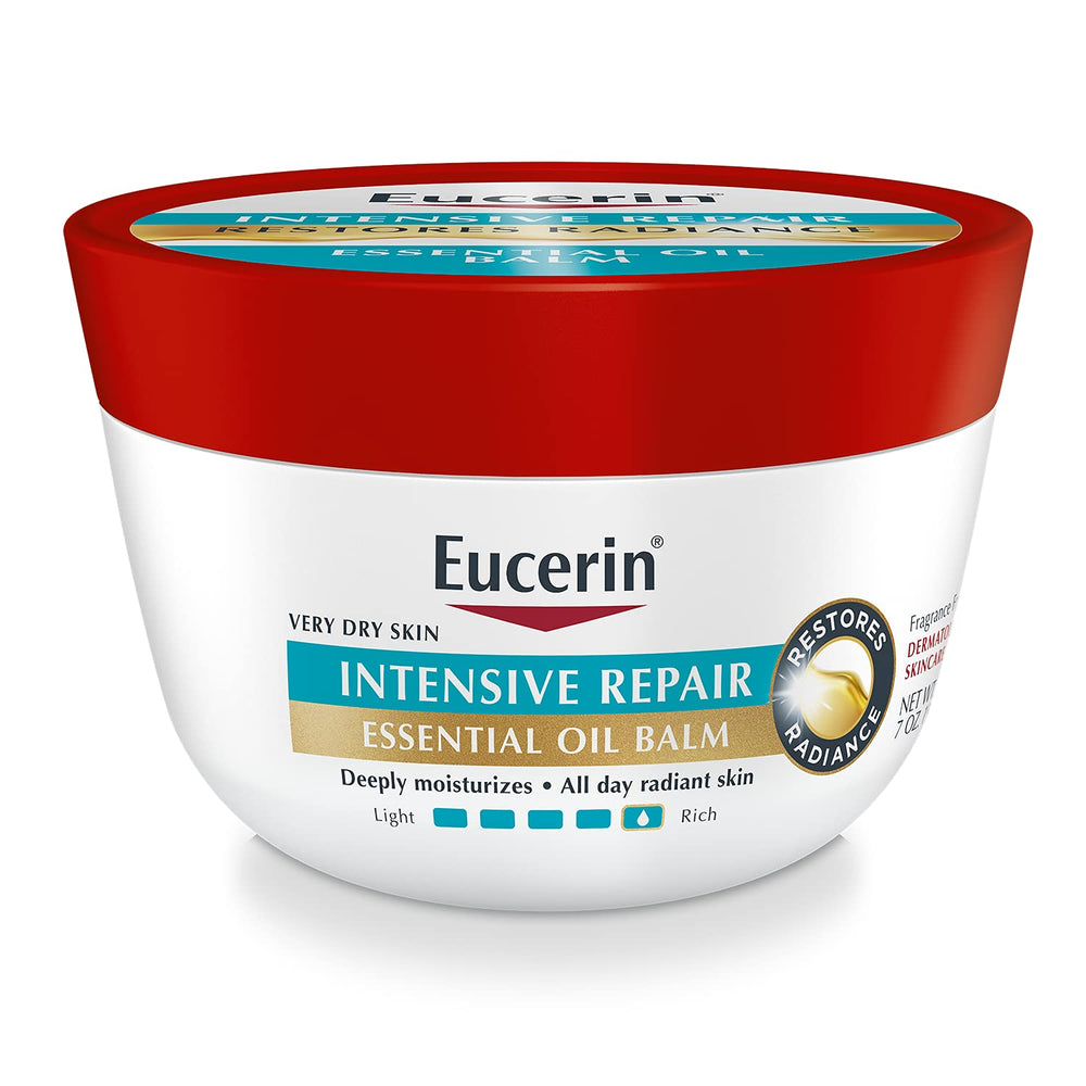 Baume Eucerin dans le pot, hydratation intensive pour peau très sèche.