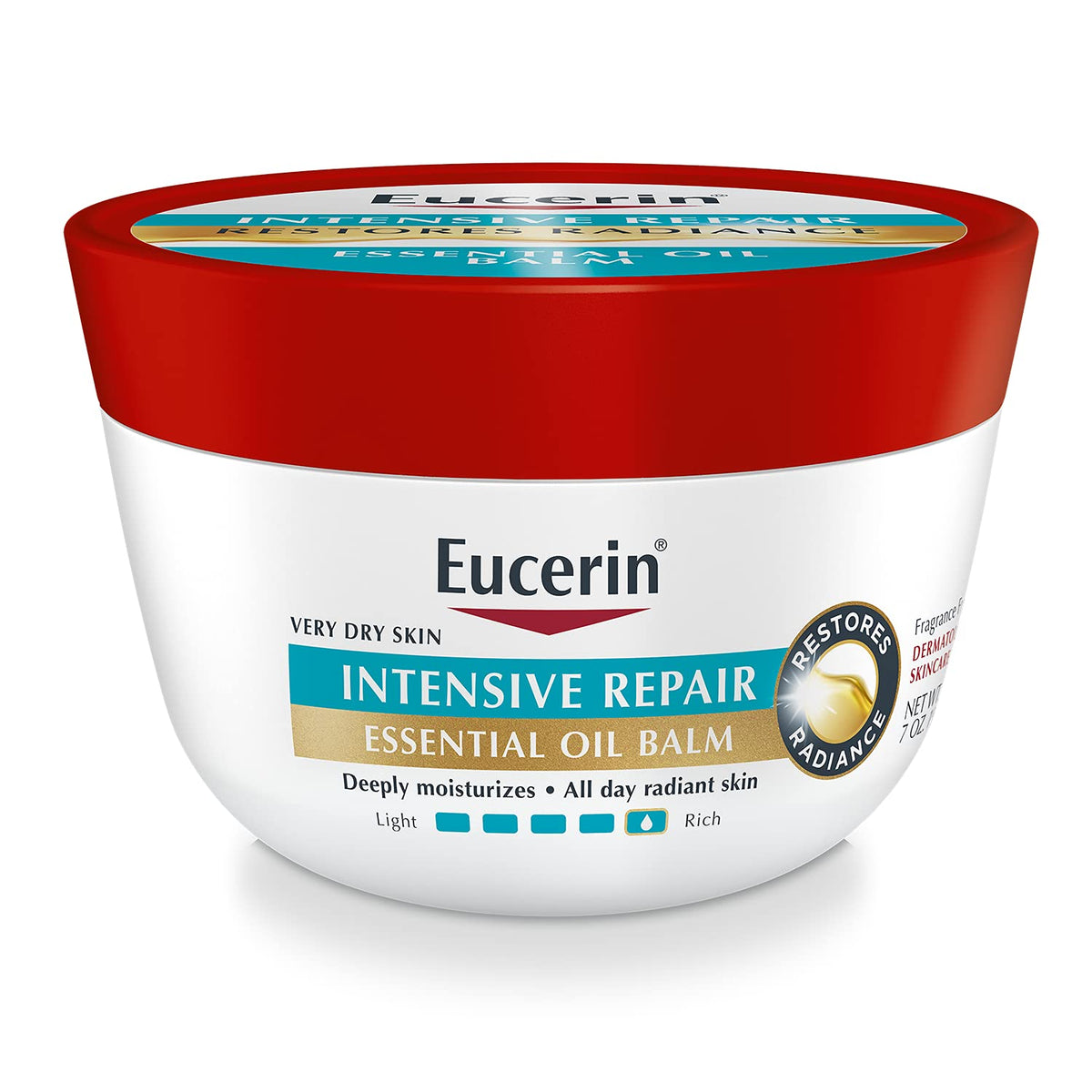 Baume Eucerin dans le pot, hydratation intensive pour peau très sèche.
