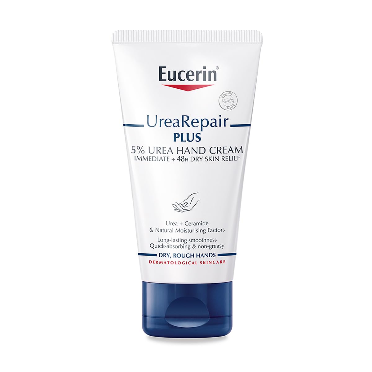 Eucerin Crème Mains Séche 5% Urée dans son pot 75 ml, hydratation durable.