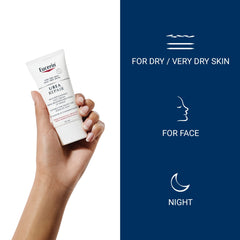 Crème visage Eucerin 5% Urée - texture riche et absorption rapide.