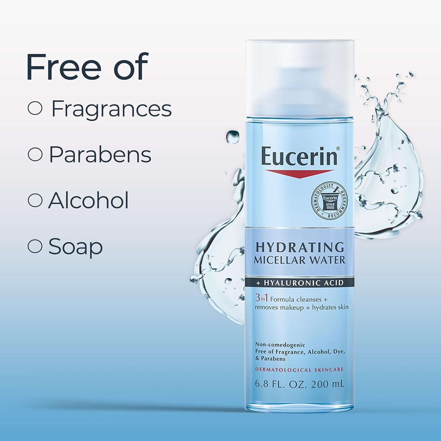 Visage nettoyé en douceur avec l’eau micellaire Eucerin