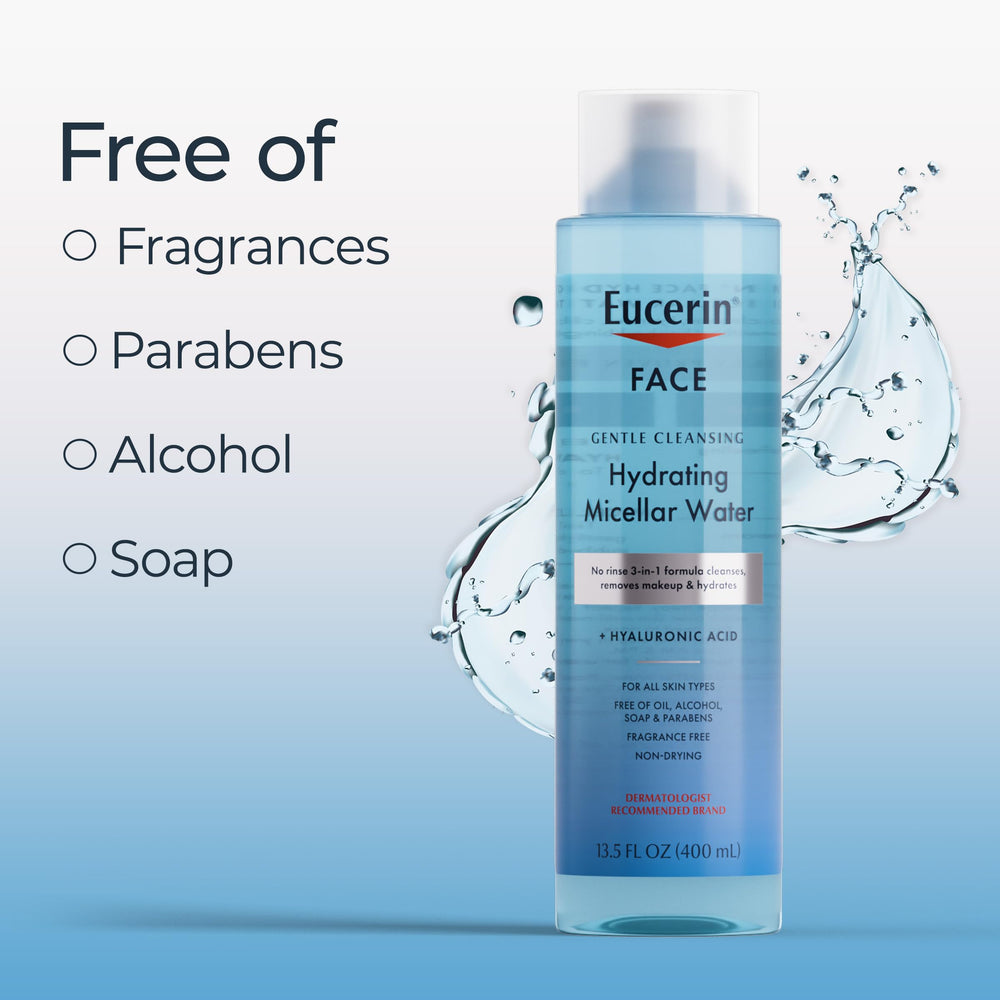 Eucerin nettoyage sans rinçage laisse la peau propre sans sensation sèche.