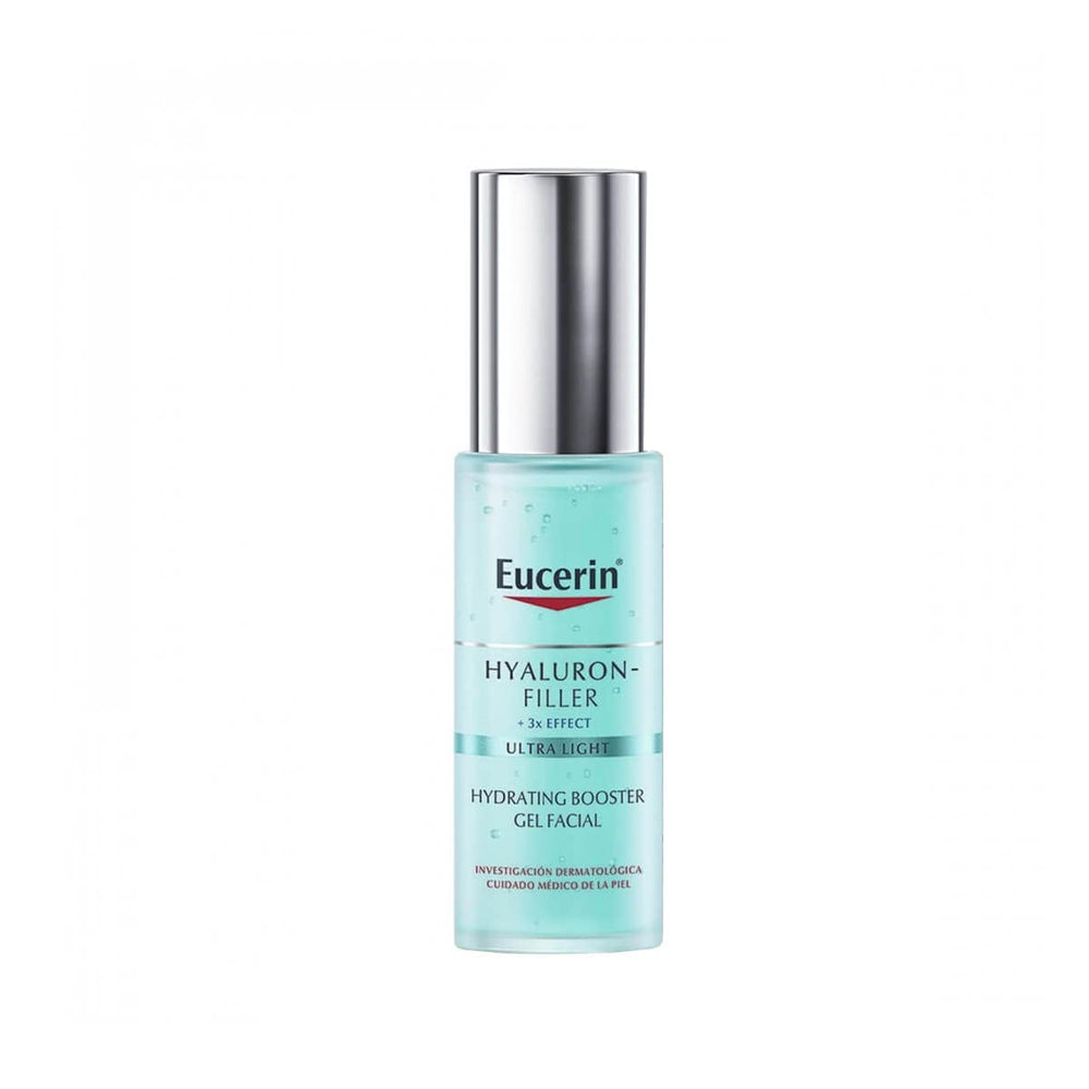 Eucerin Hyaluron-Filler Moisture Booster, bouteille 30 ml, hydratation rapide et légère.