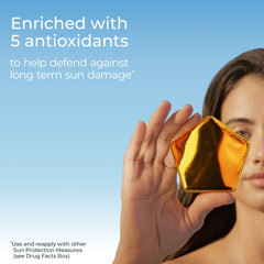Application sur le visage avec Eucerin Sun Advanced Hydration SPF50.