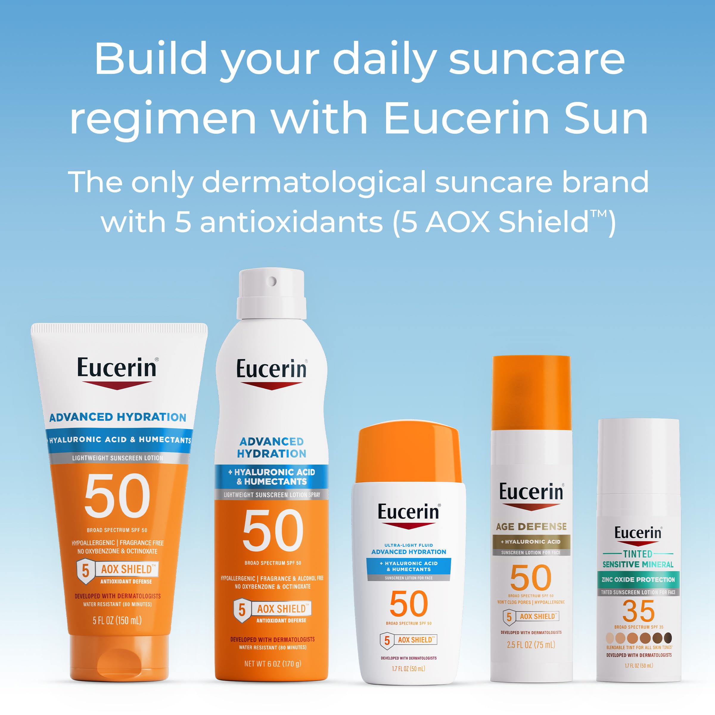 Résistance à l’eau jusqu’à 80 minutes avec Eucerin Sun Advanced Hydration SPF50.