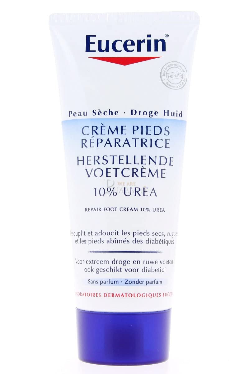 Avant-après pieds secs avec Eucerin UreaRepair.