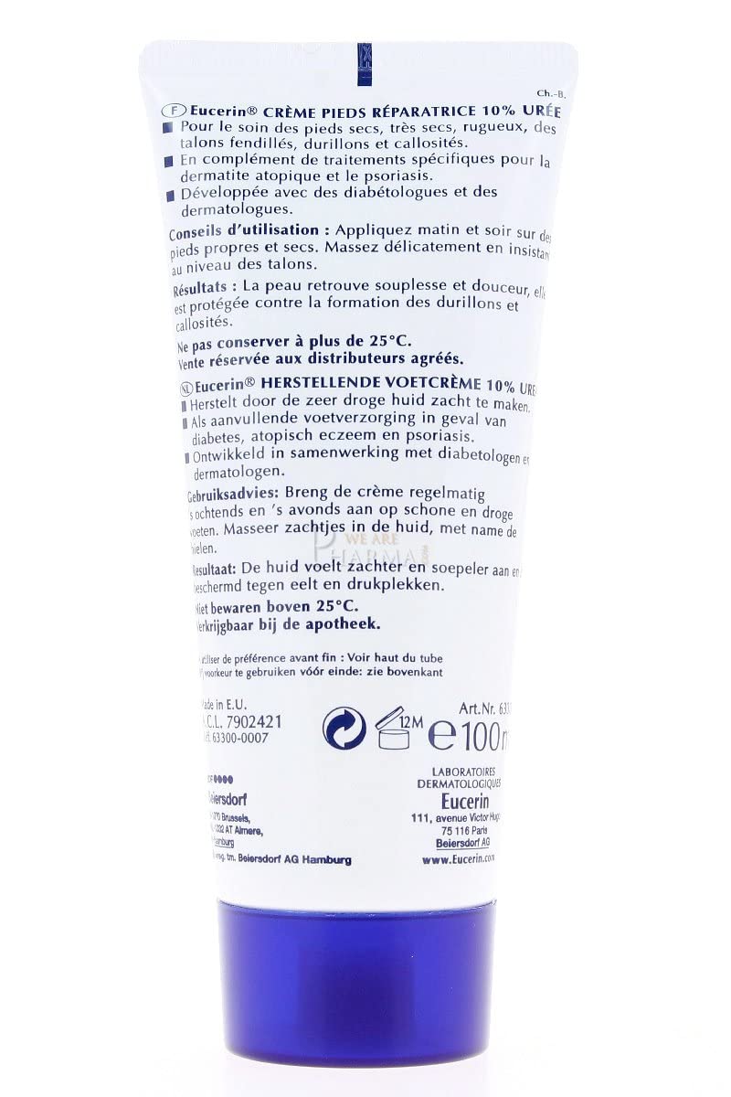 Absorption rapide de la crème Eucerin UreaRepair après application.