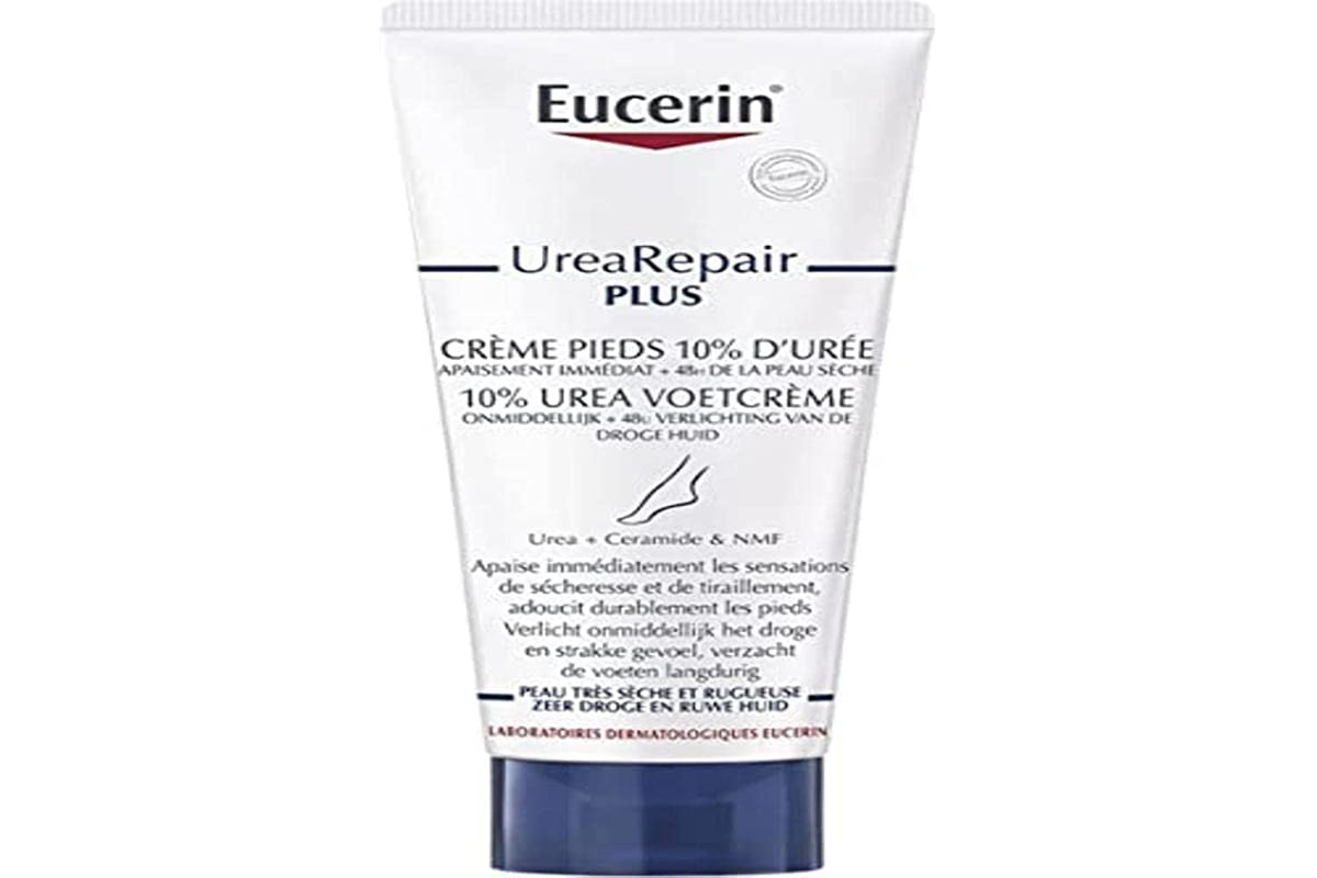 Eucerin UreaRepair, flacon 100 ml prêt à hydrater les pieds secs.