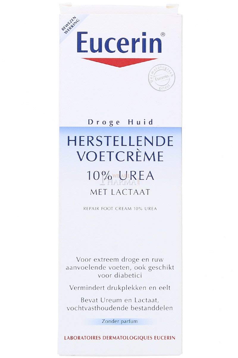 Texture crème Eucerin UreaRepair pour une hydratation efficace.