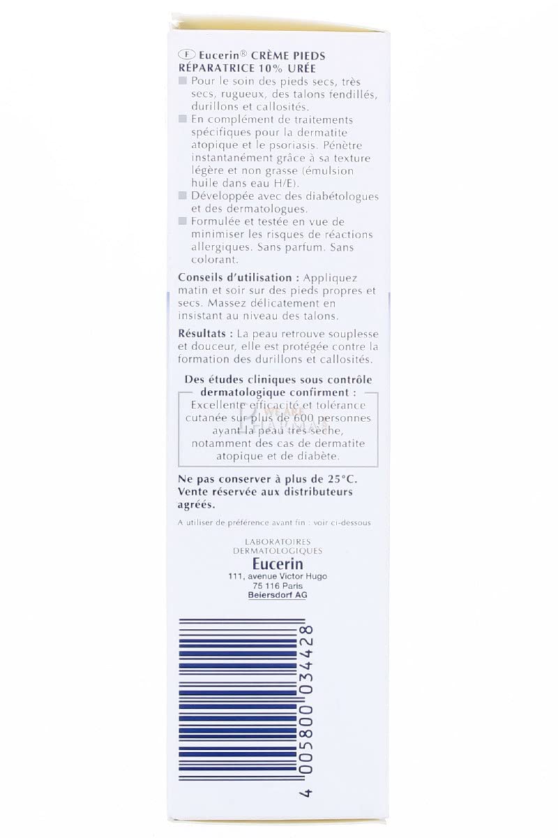 Talons épais secs adoucis après l’utilisation d’Eucerin UreaRepair.
