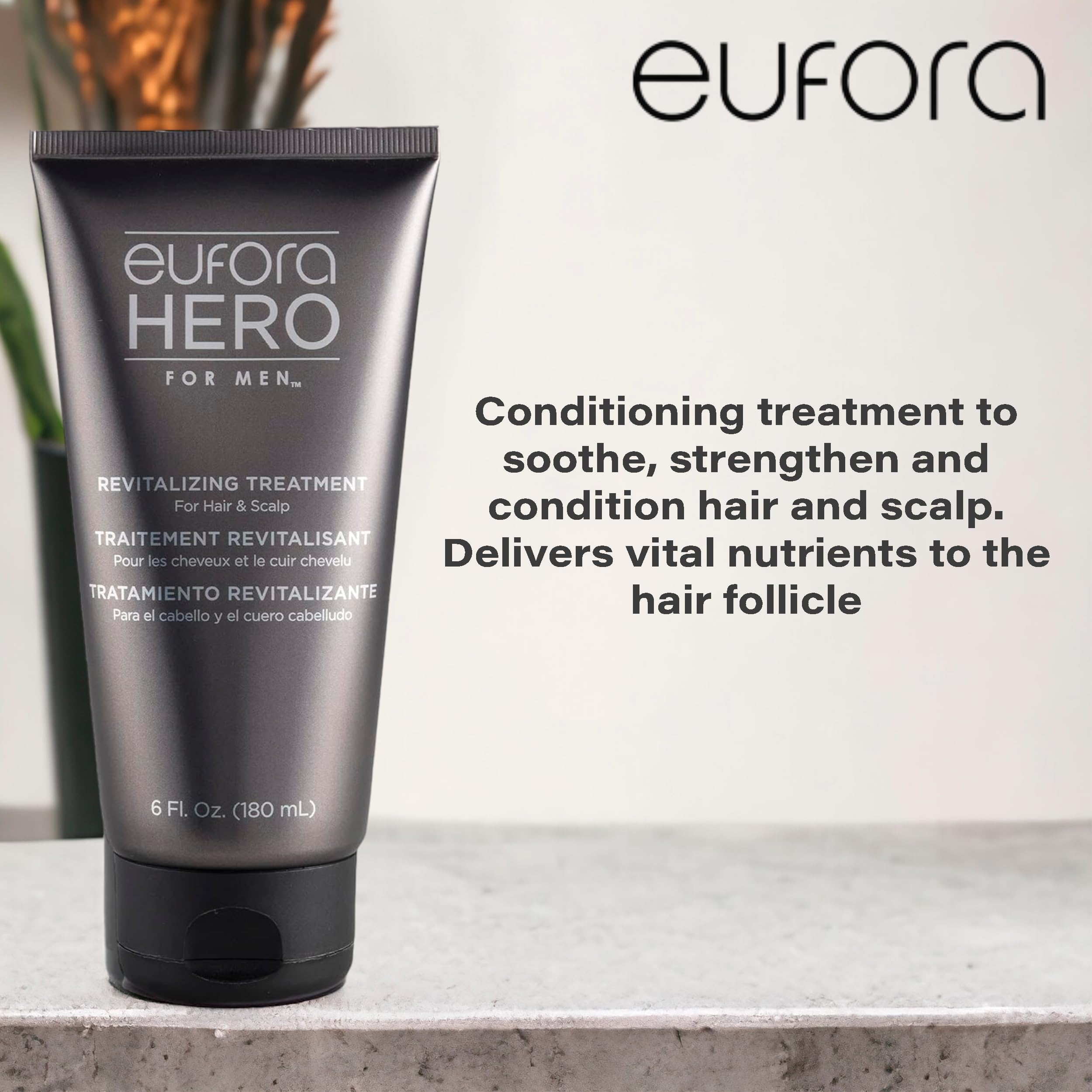 Eufora Hero Men – Complexe ProAmino Peptide, fortifie et apaise les cheveux.