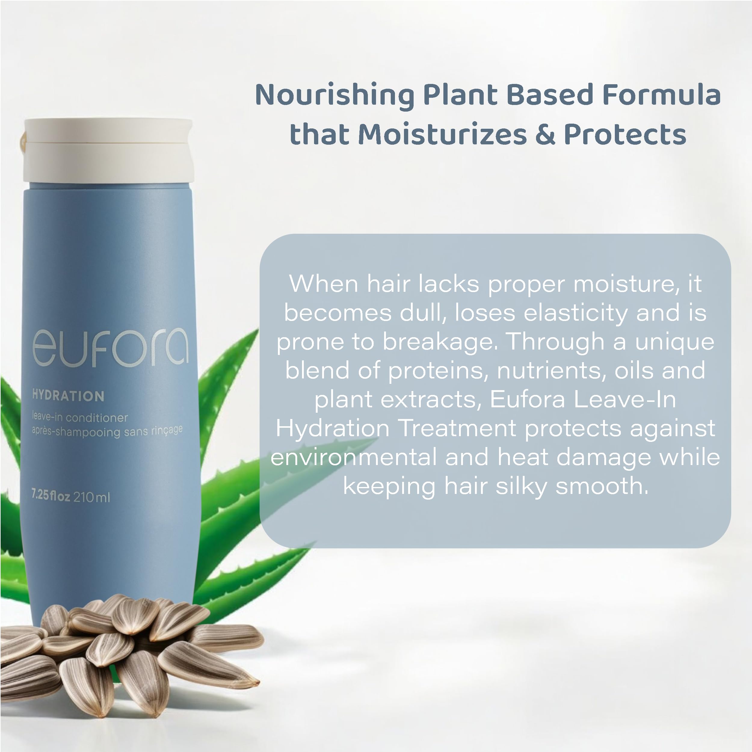 Texture légère d’Eufora Hydration, sérum sans rinçage qui nourrit sans graisser.