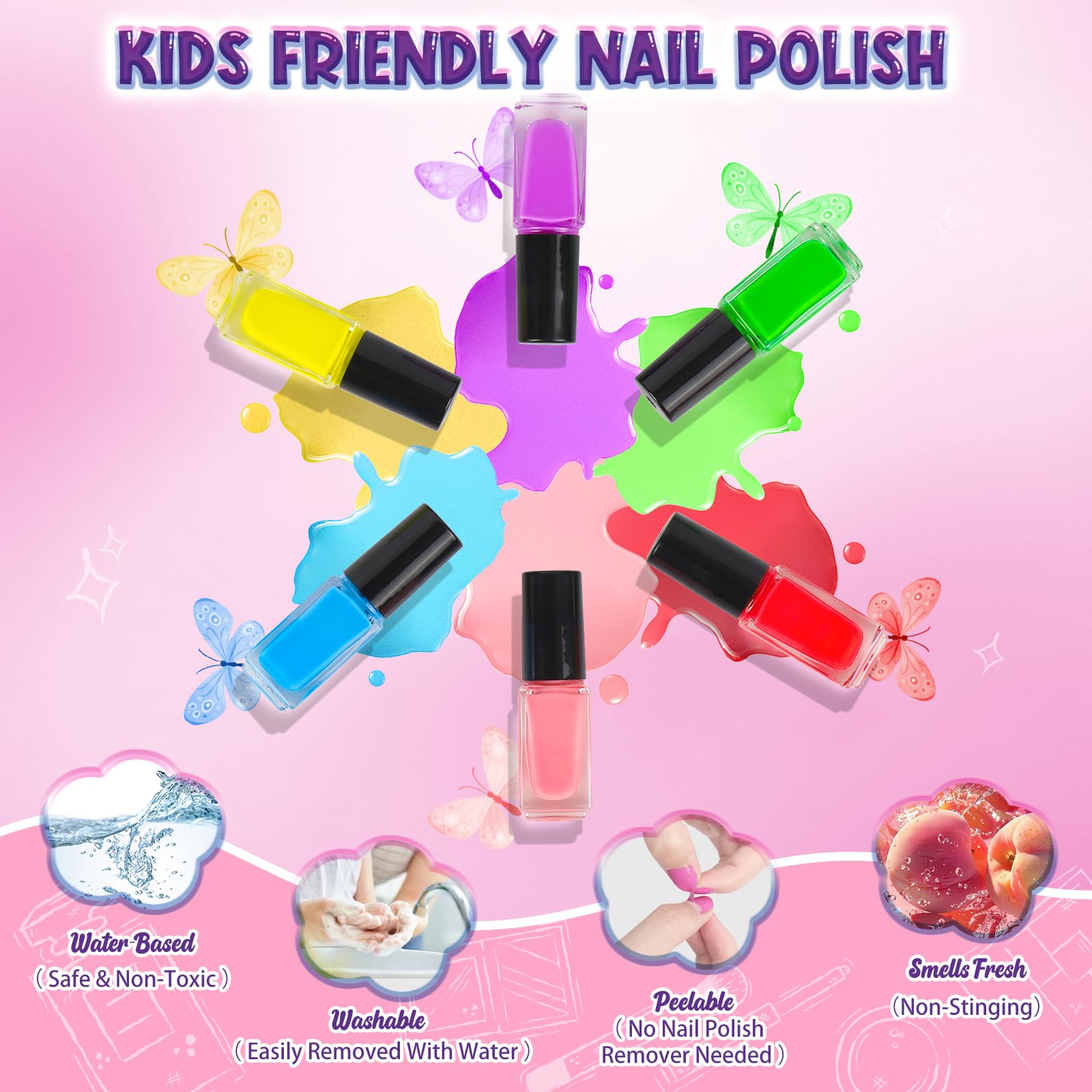 Autocollants Ongles EULRGAUS pour enfants, personnalisation facile et amusante.