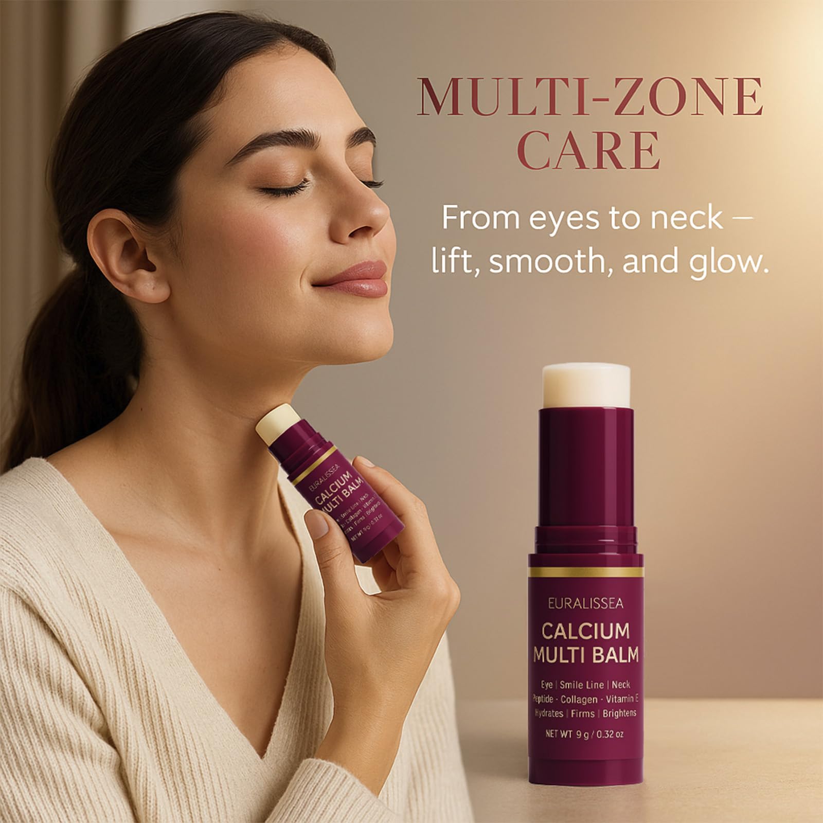 Euralissea Calcium Multi Baume Solide: texture crème légère pour le visage.