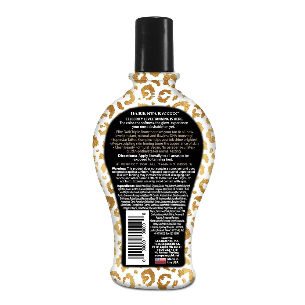 European Gold Dark Star 6000X: application crème peau pour bronzage confortable