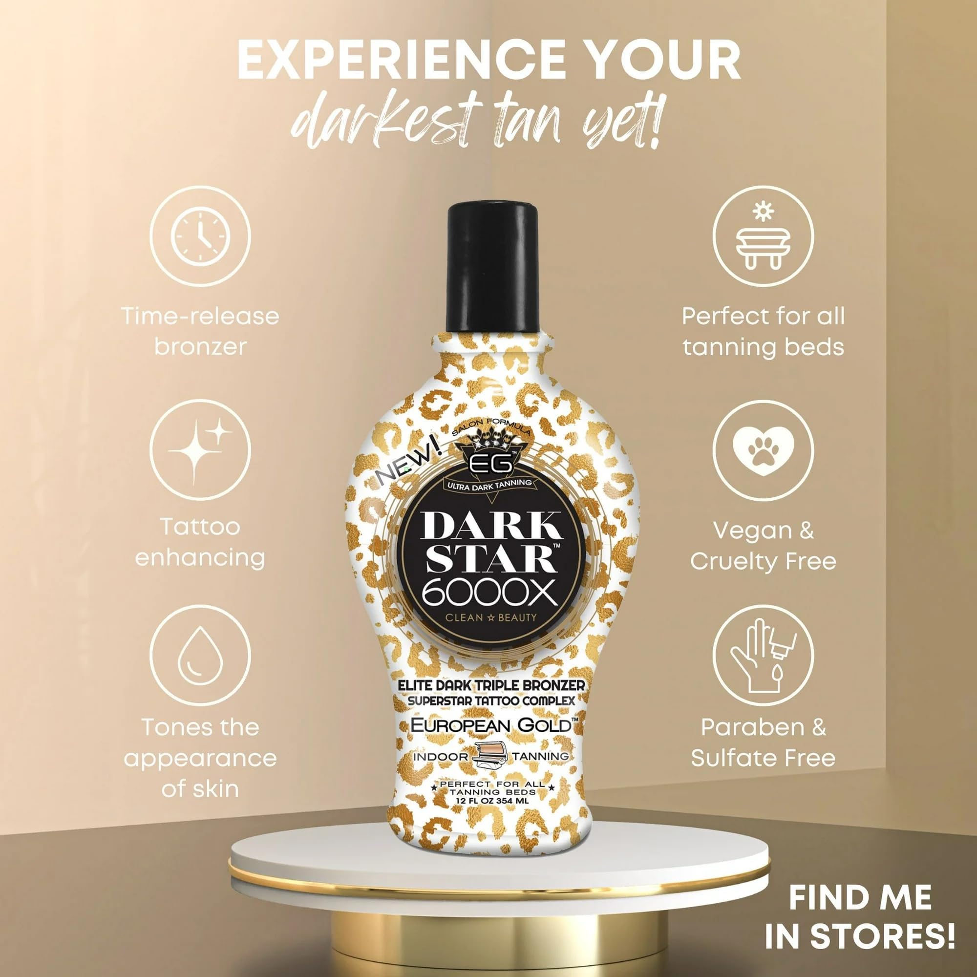European Gold Dark Star 6000X: extraits coco pastèque framboise avocat pour hydratation et éclat