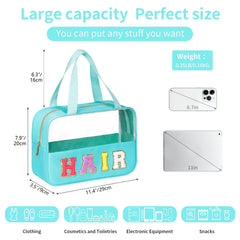 Patch lettres sequin eurovicky apporte une touche chic et visible sur le sac transparent.