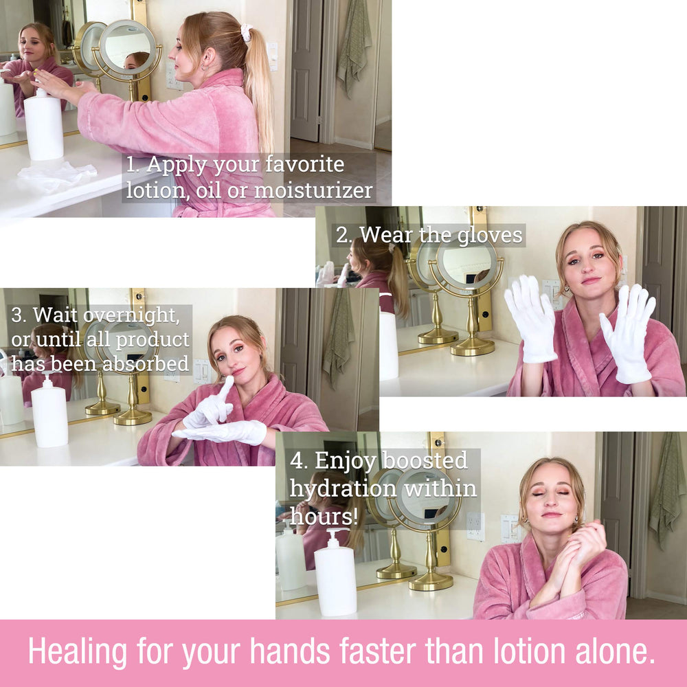 Gants Eurow blancs, duo pratique pour votre routine soin des mains.