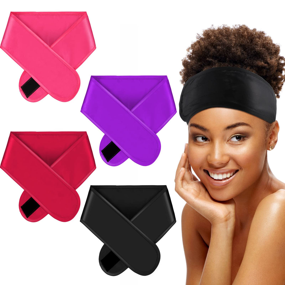 Foulard satin noir Eurzom, confort nocturne et protection des cheveux.