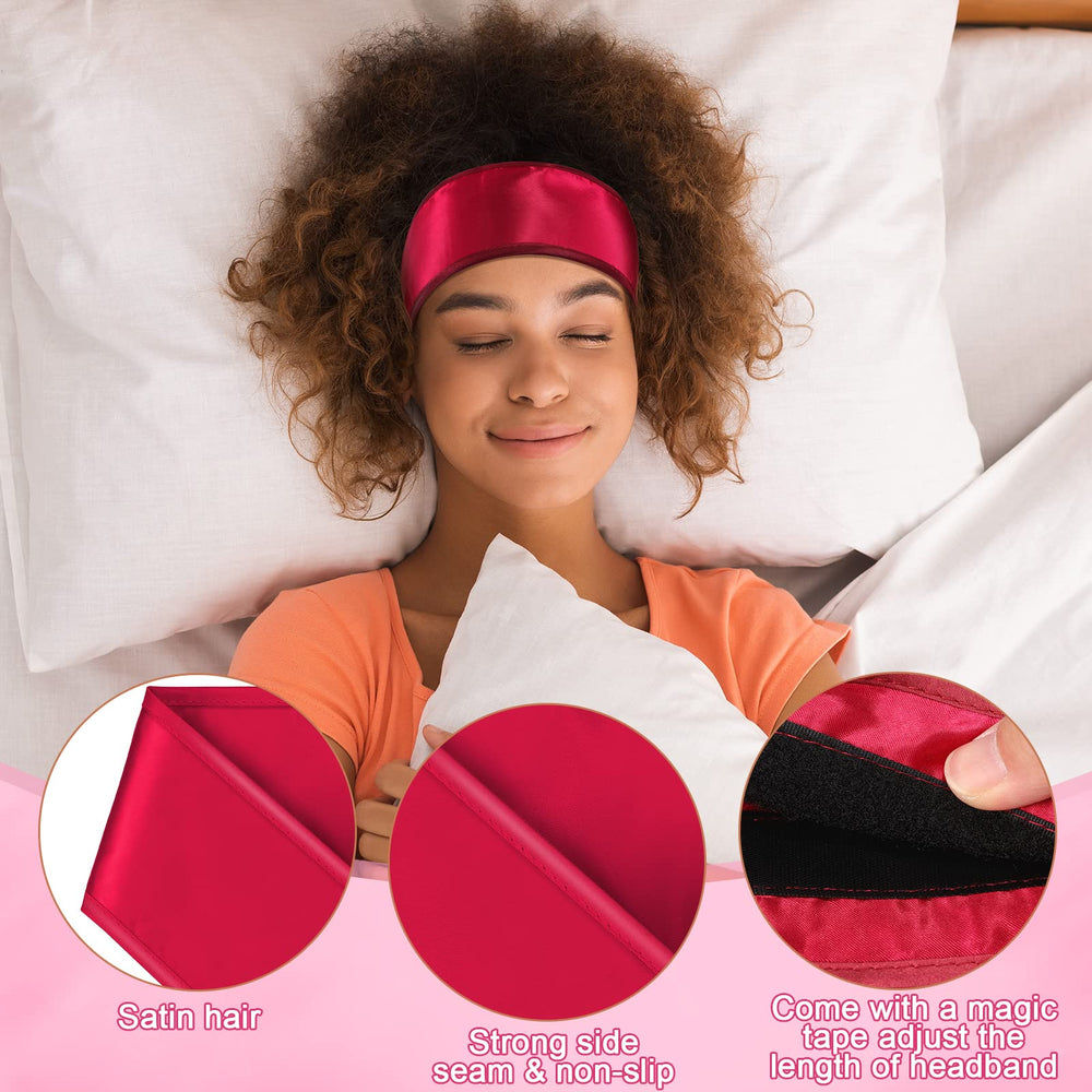 Eurzom wrap satin rose vif, style lumineux et protection des cheveux.