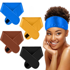 Eurzom wrap satin noir, ensemble de quatre pièces, protège les cheveux pendant la nuit.